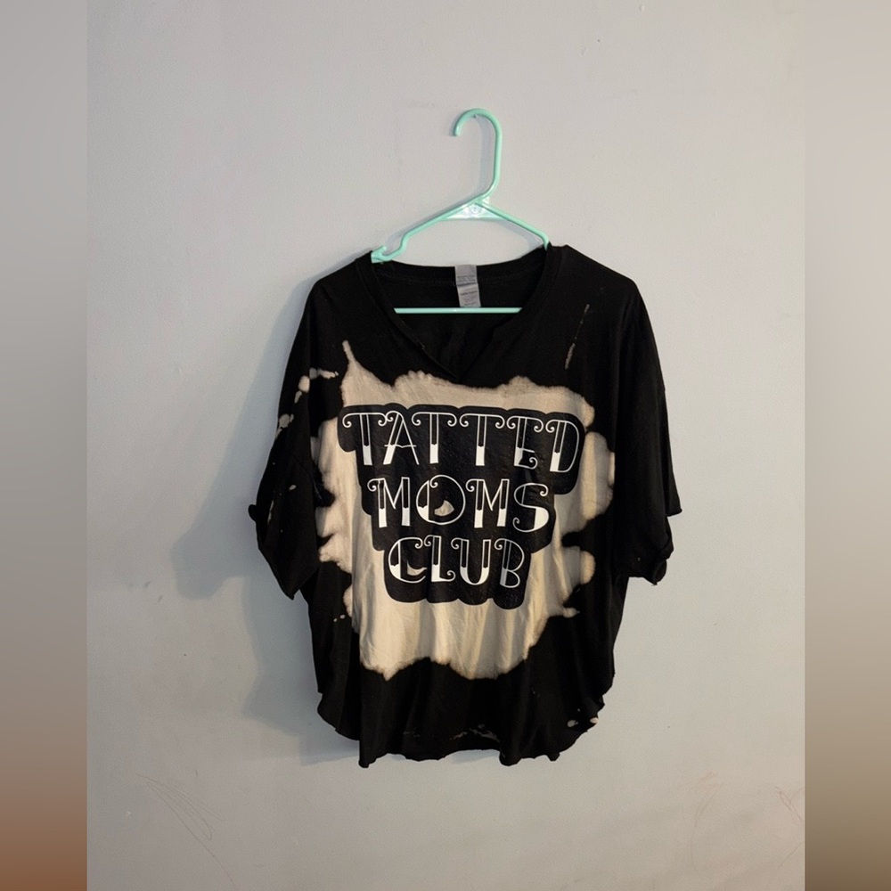 Bleached/Distressed Tattooed Mom Tshirt